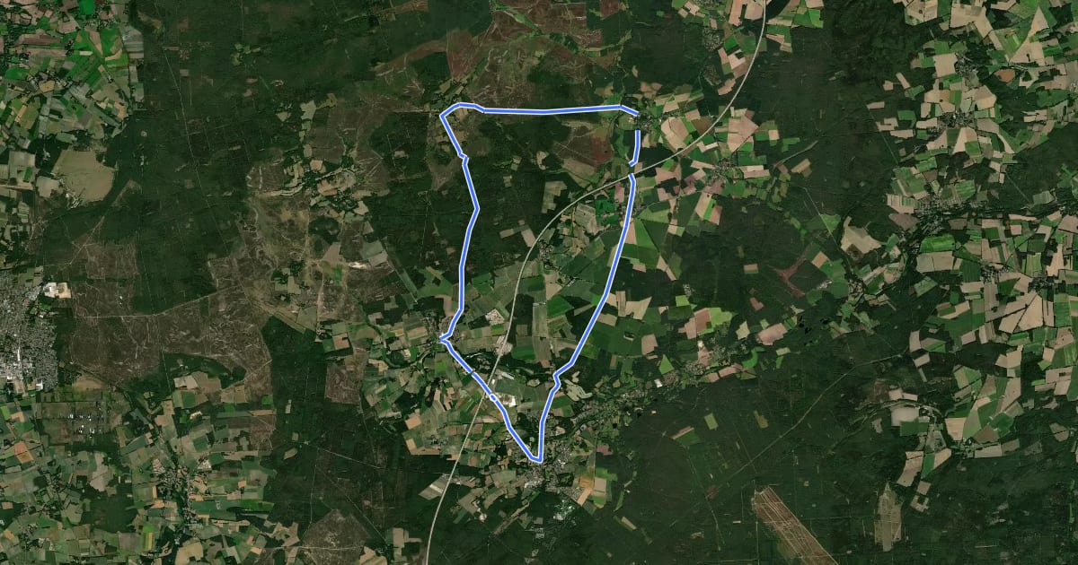 Маршрут Heide Region Radweg 21 на спутниковом снимке