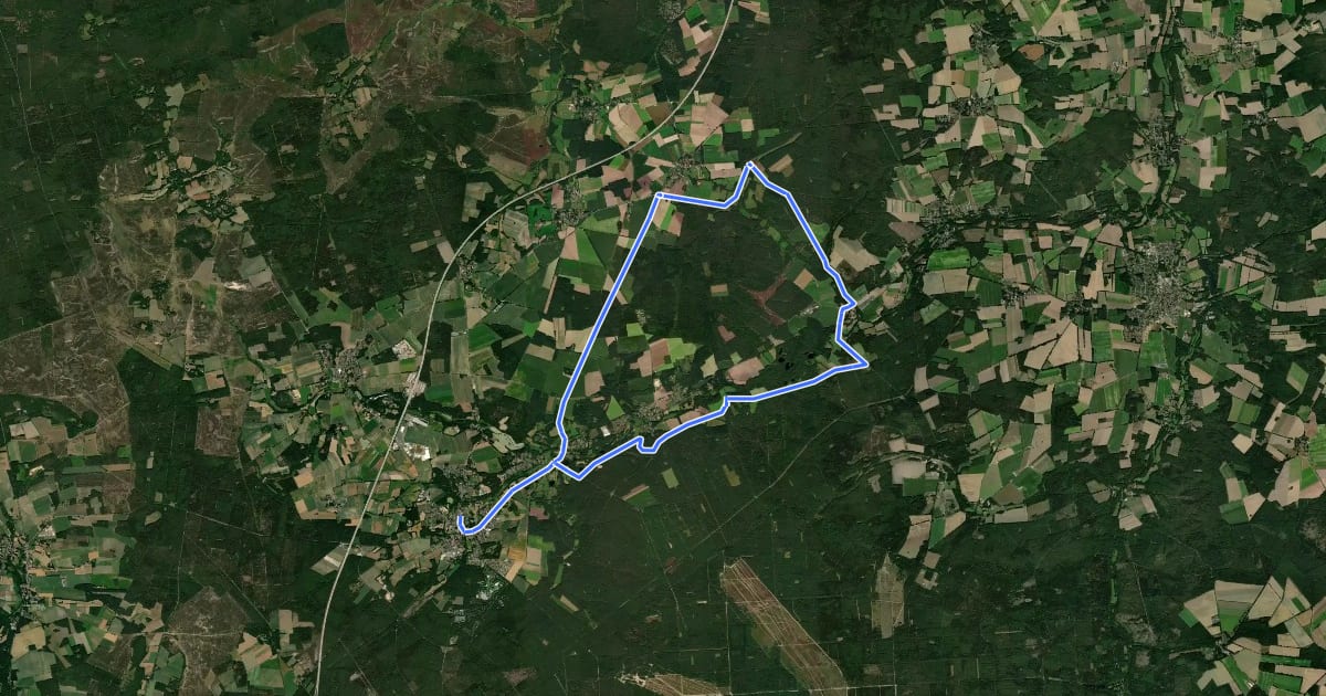 Маршрут Heide Region Radweg 22 на спутниковом снимке