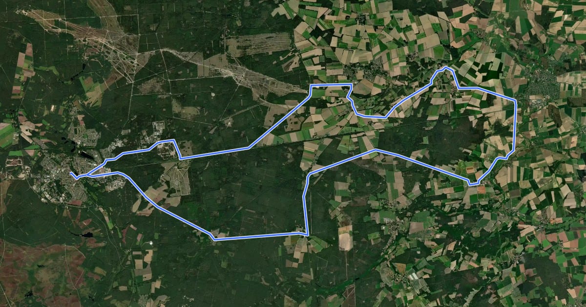 Маршрут Heide Region Radweg 25 на спутниковом снимке