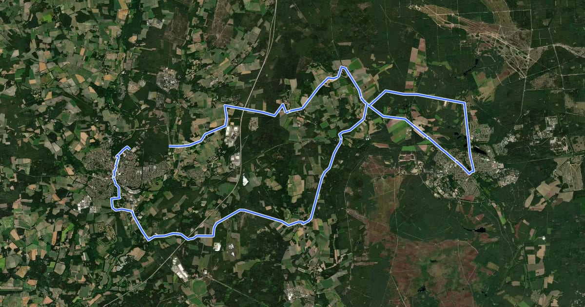 Маршрут Heide Region Radweg 27 на спутниковом снимке