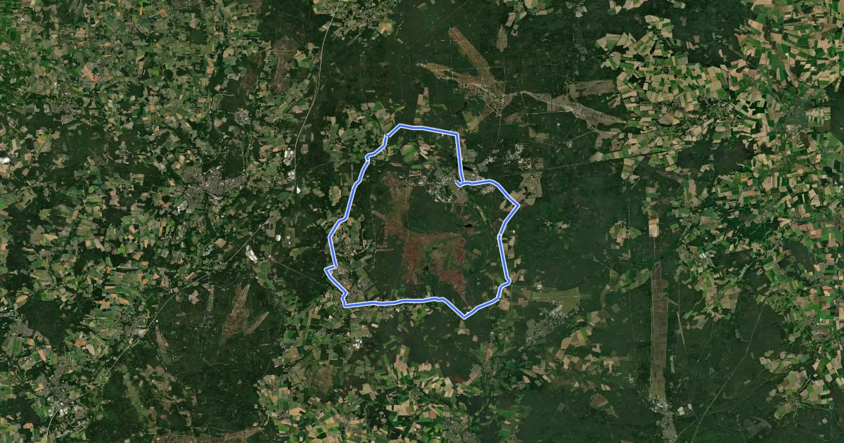 Маршрут Heide Region Radweg 28 на спутниковом снимке