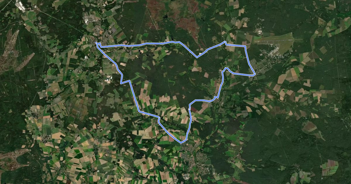 Маршрут Heide Region Radweg 29 на спутниковом снимке