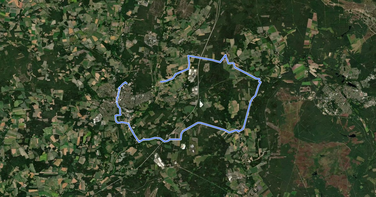 Маршрут Heide Region Radweg 3 на спутниковом снимке