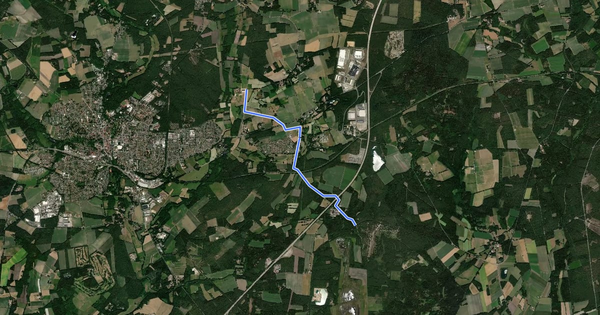 Маршрут Heide Region Radweg 3a на спутниковом снимке