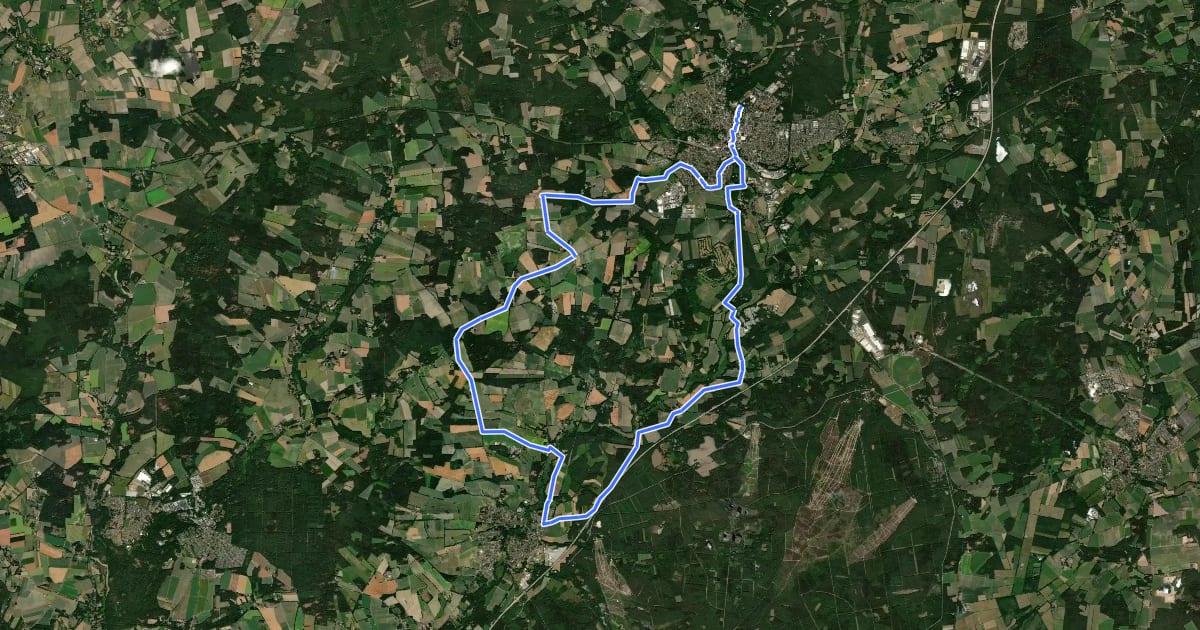 Маршрут Heide Region Radweg 4 на спутниковом снимке