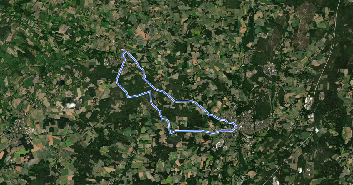Маршрут Heide Region Radweg 6 на спутниковом снимке