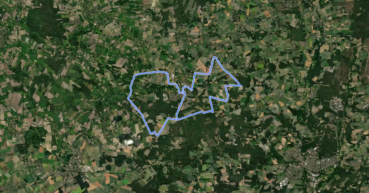 Маршрут Heide Region Radweg 7 на спутниковом снимке
