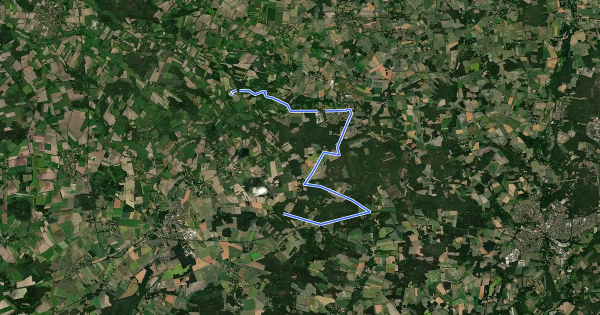 Маршрут Heide Region Radweg 8 на спутниковом снимке