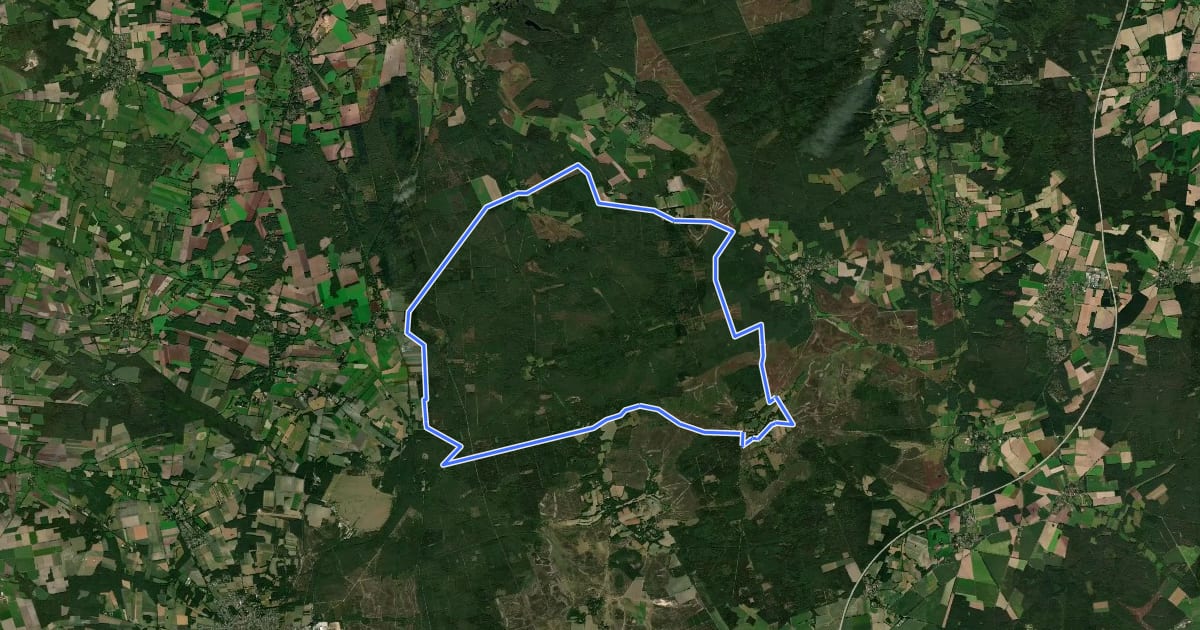 Маршрут Heide-Route Reitweg на спутниковом снимке
