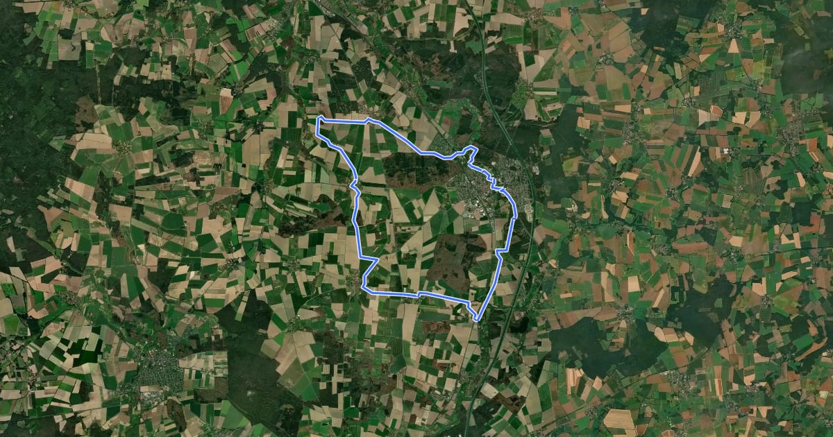 Маршрут Heide und mehr на спутниковом снимке
