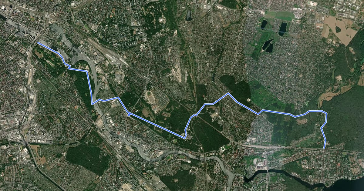 Маршрут Heide Wanderweg на спутниковом снимке