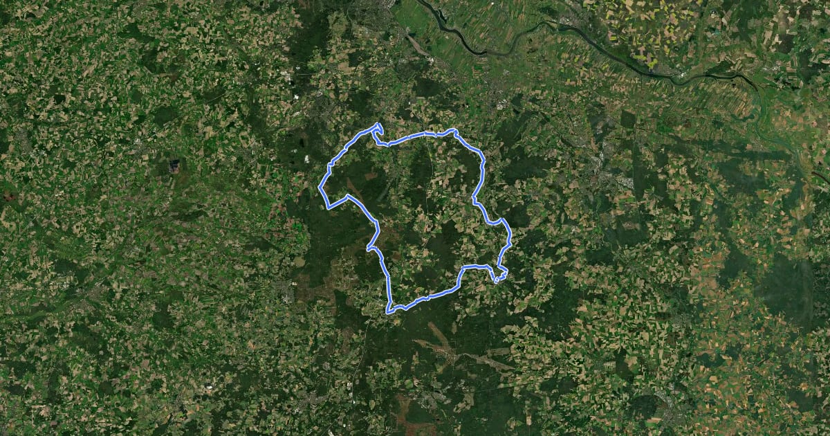 Маршрут Heide-Wasser Radweg на спутниковом снимке