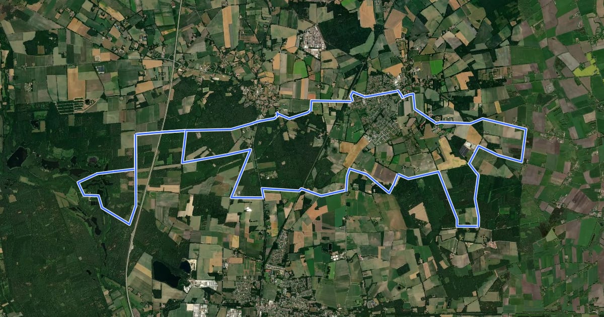 Маршрут Heidegrashüpfer Rad-Wander-Weg на спутниковом снимке