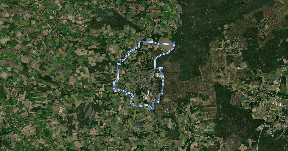 Маршрут Heidekronen Reitweg на спутниковом снимке