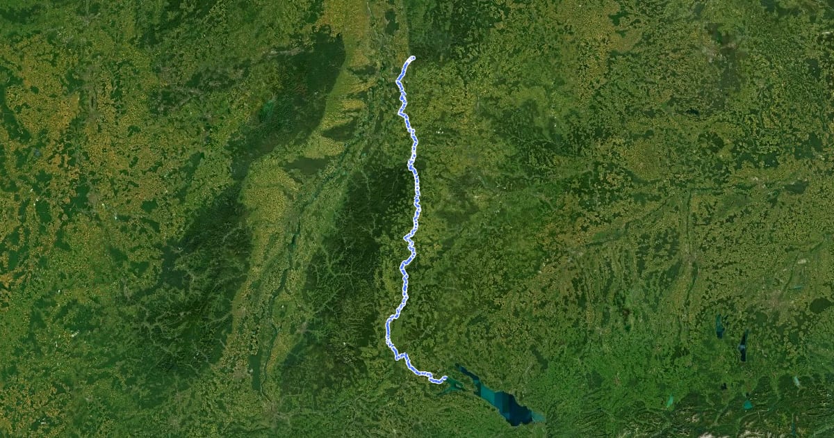 Маршрут Heidelberg-Schwarzwald-Bodensee-Weg на спутниковом снимке