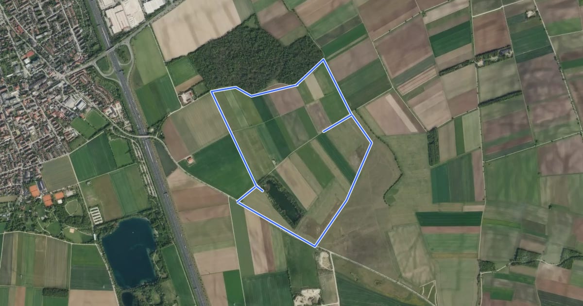 Маршрут Heidepfad - Garchinger Heide на спутниковом снимке
