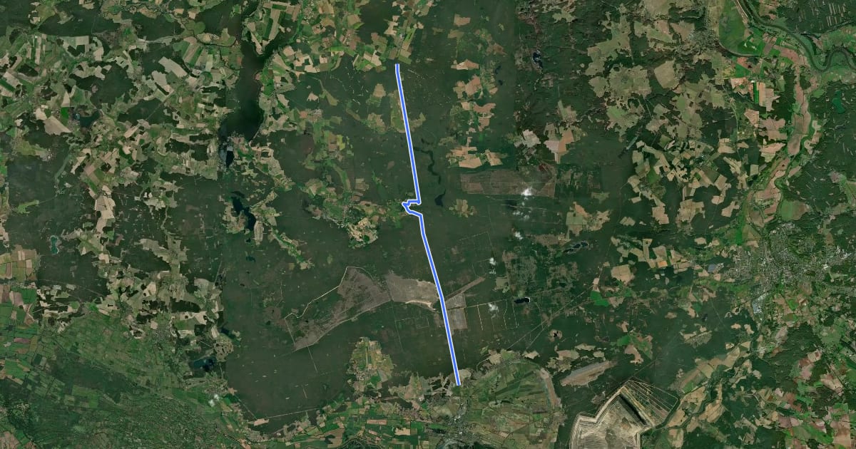 Маршрут Heideradweg на спутниковом снимке