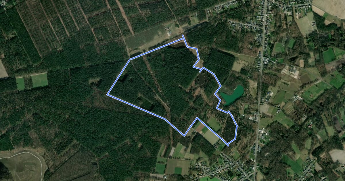 Маршрут Heiderbos Groene rechthoek на спутниковом снимке