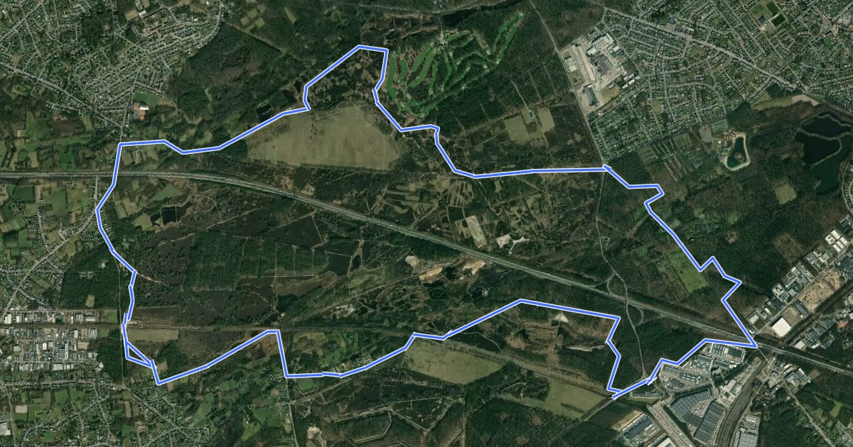 Маршрут Heideroute Blauw на спутниковом снимке