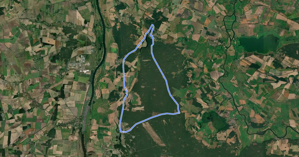Маршрут Heideroute im Elb Havel Winkel на спутниковом снимке