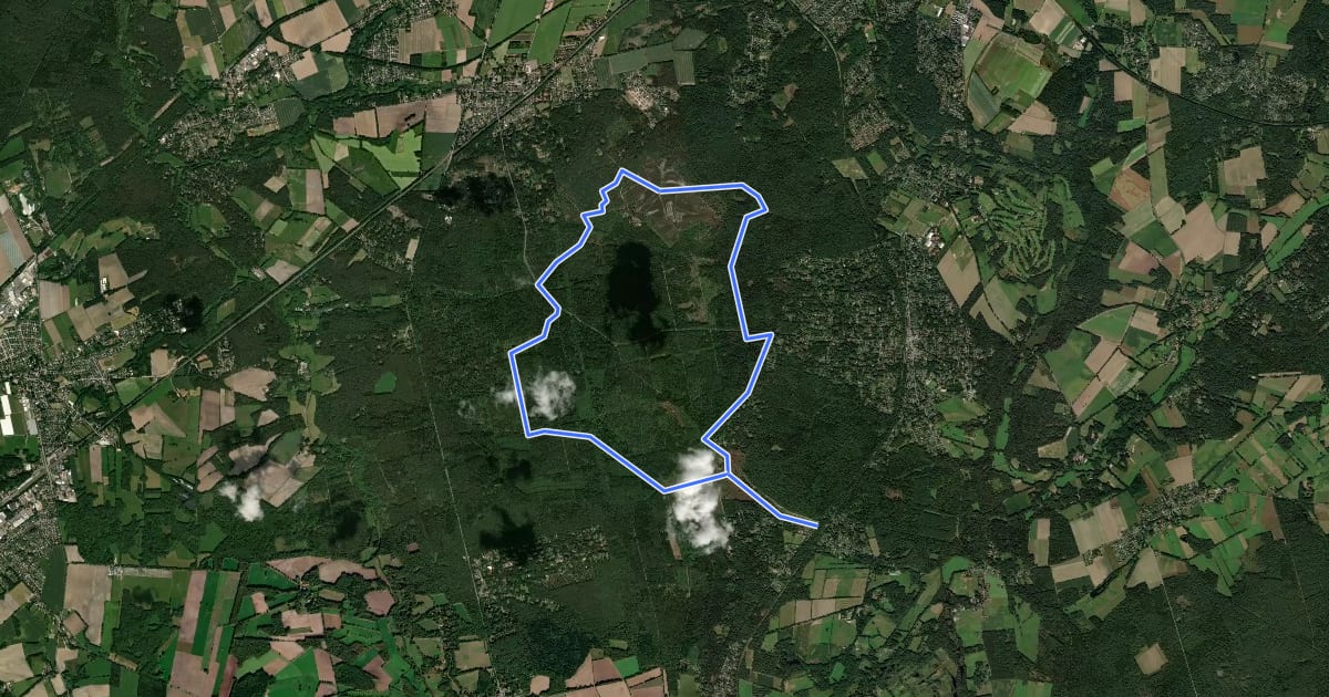 Маршрут Heideschleife Büsenbachtal на спутниковом снимке