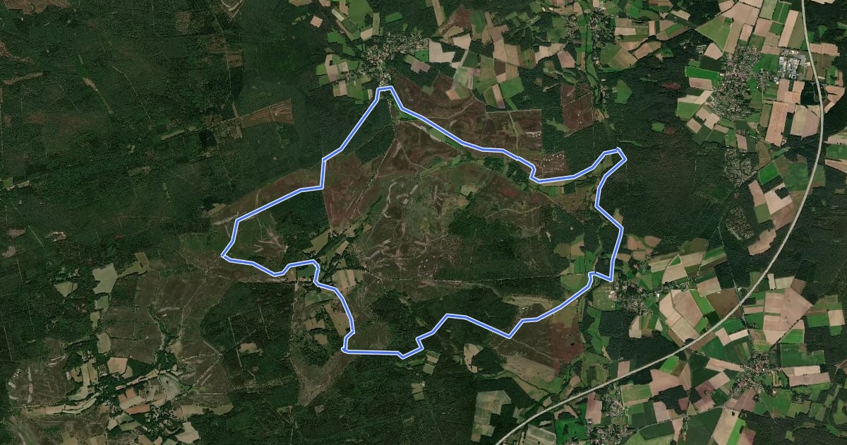 Маршрут Heideschleife Radenbachtal на спутниковом снимке