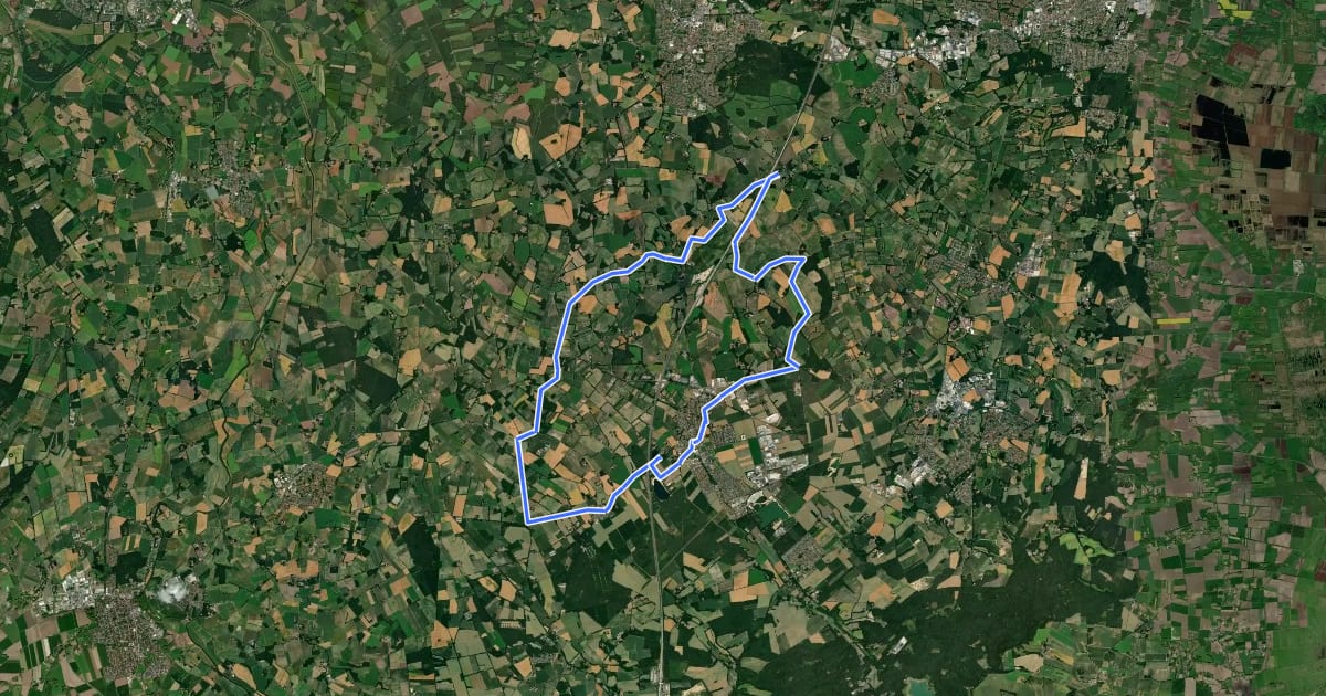 Маршрут Heidesee-Route на спутниковом снимке