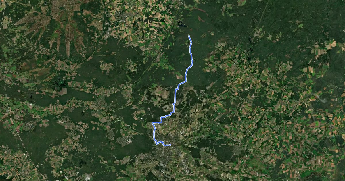 Маршрут Heidschnuckenweg Etappe 13: Dehningshof - Residenzstadt Celle на спутниковом снимке