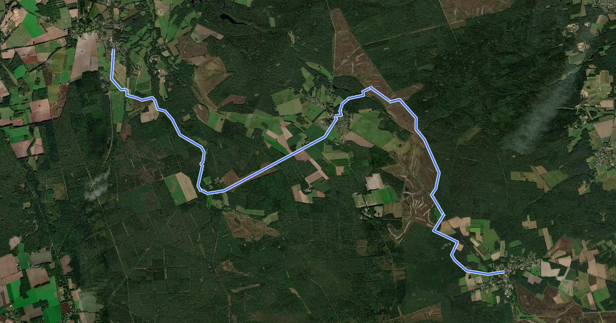 Маршрут Heidschnuckenweg Etappe 3: Handeloh - Undeloh на спутниковом снимке
