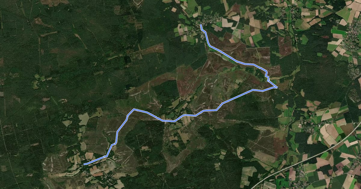 Маршрут Heidschnuckenweg Etappe 4: Undeloh - Niederhaverbeck на спутниковом снимке