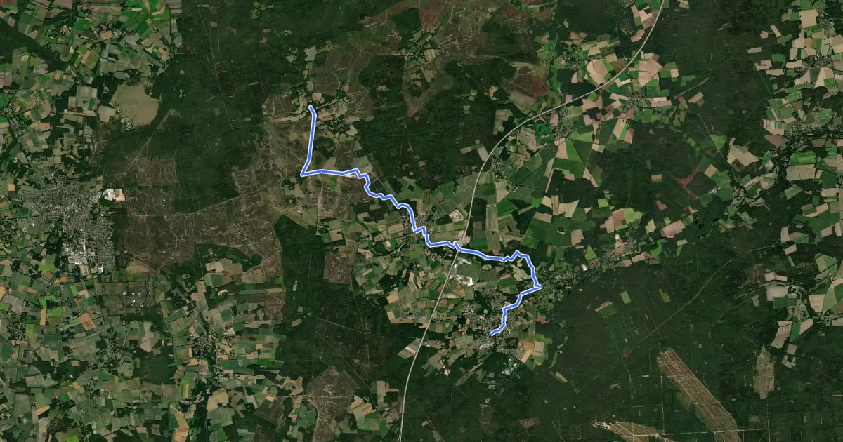 Маршрут Heidschnuckenweg Etappe 5: Niederhaverbeck - Bispingen на спутниковом снимке