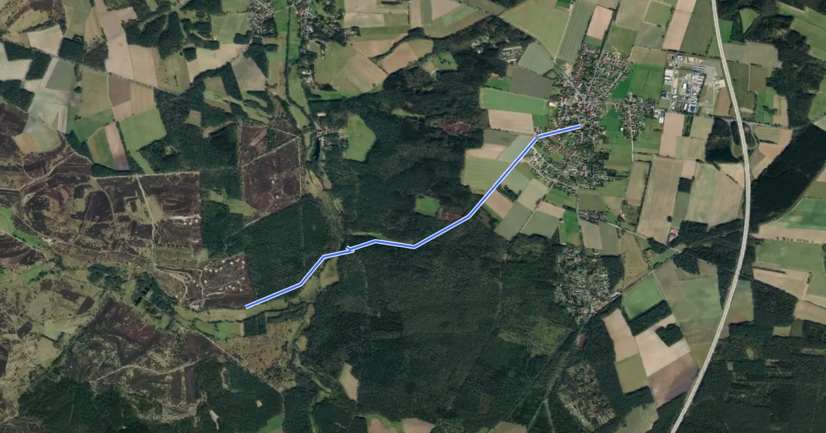 Маршрут Heidschnuckenweg, Zugangsweg Egestorf на спутниковом снимке