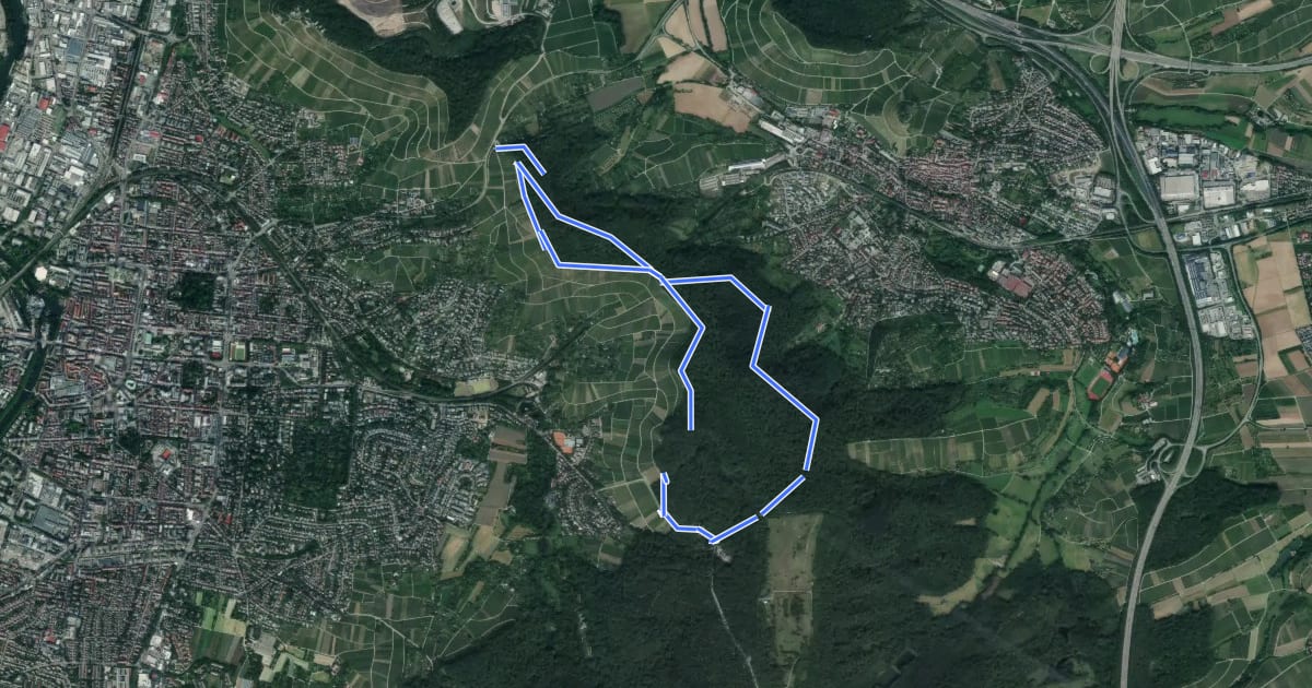 Маршрут Heilbronner Rundwanderweg 2 на спутниковом снимке