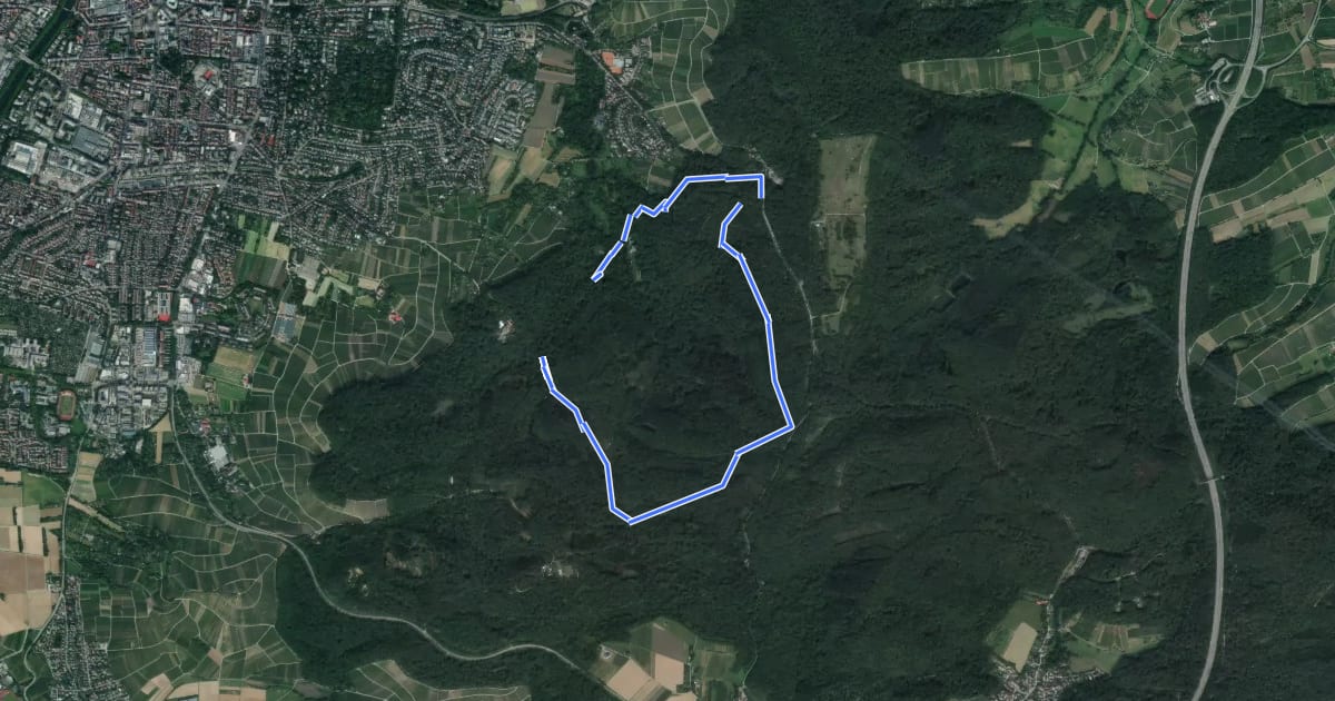 Маршрут Heilbronner Rundwanderweg 4 на спутниковом снимке