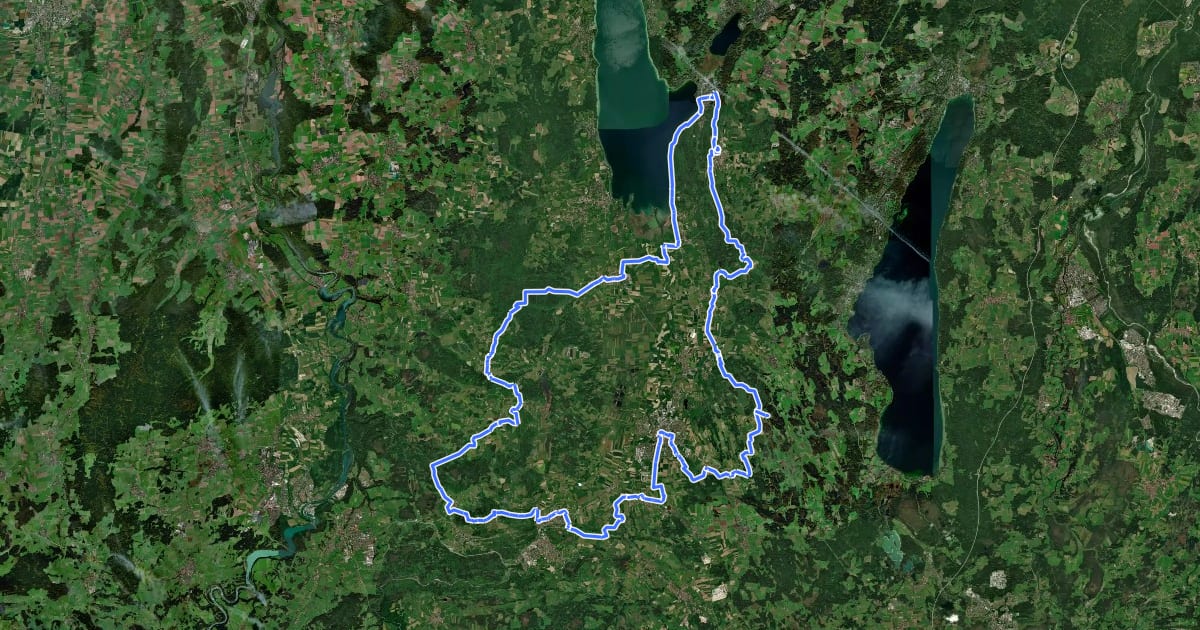 Маршрут Heilige Landschaft Pfaffenwinkel - Nordschleife на спутниковом снимке
