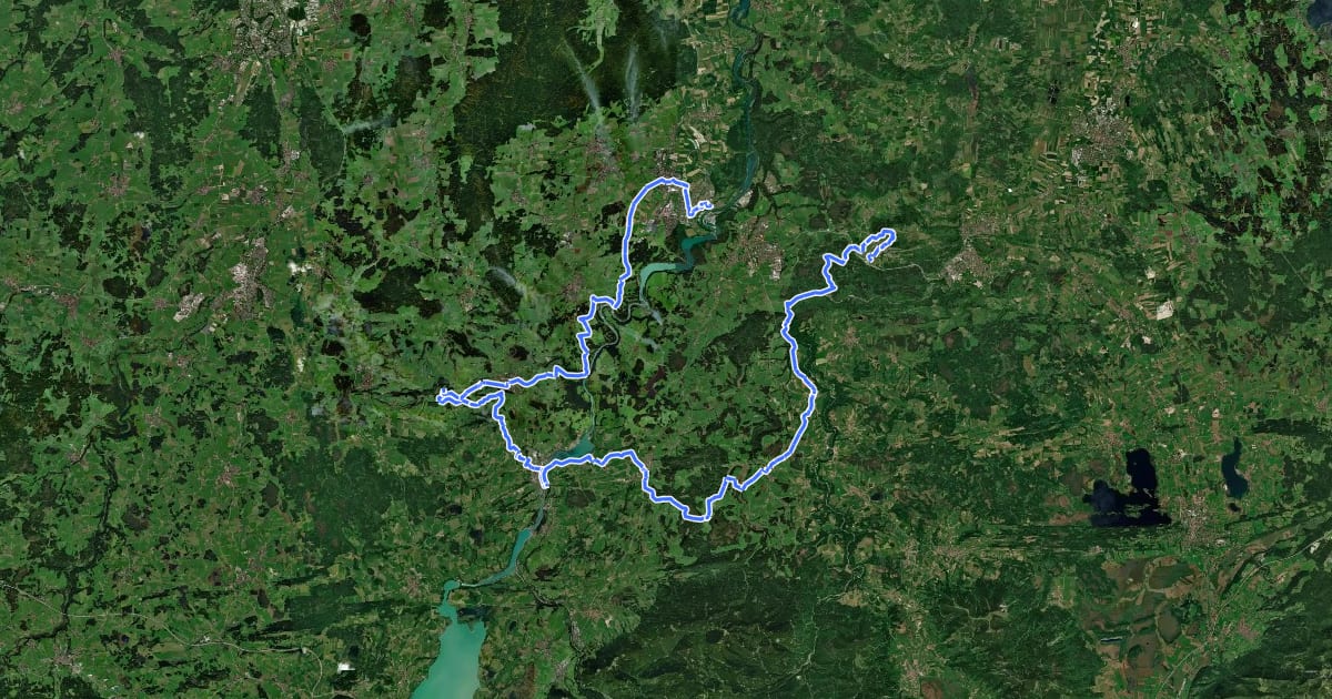 Маршрут Heilige Landschaft Pfaffenwinkel - Westschleife на спутниковом снимке