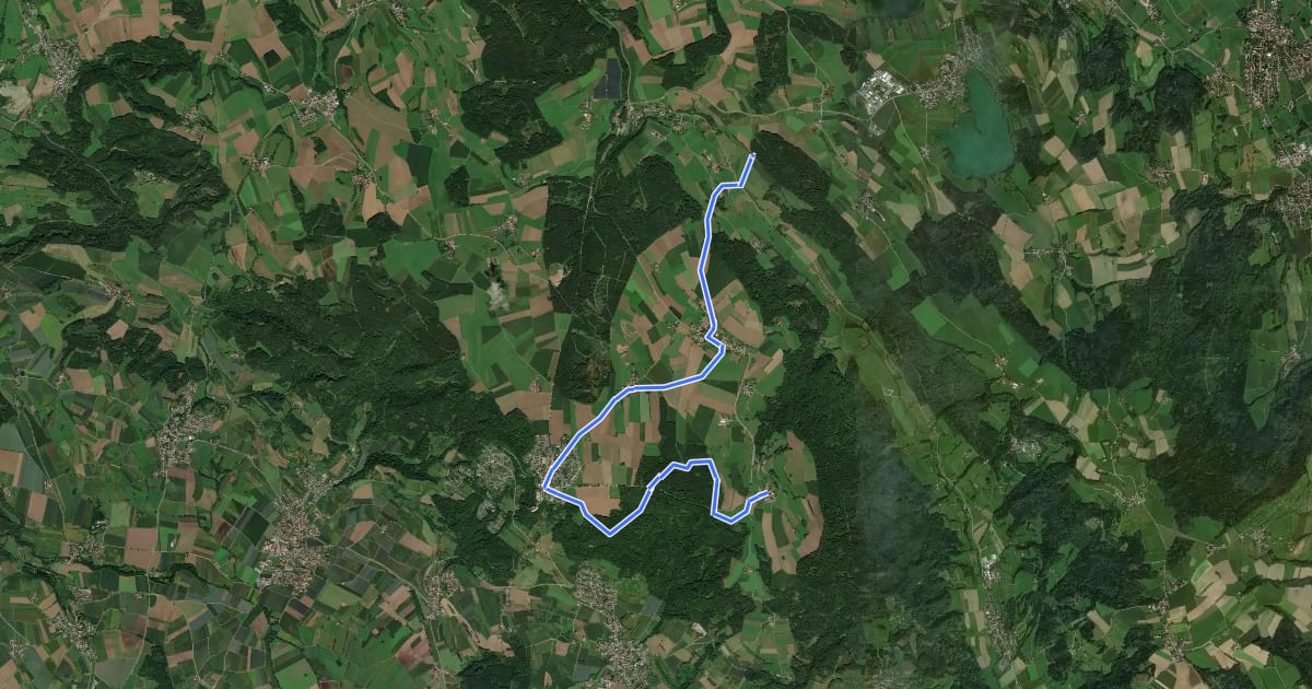 Маршрут Heiligenberg - Oberboshasel HW7 на спутниковом снимке