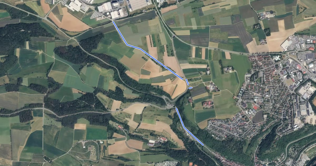 Маршрут Heiligenfeld - Horb Ringmauerweg на спутниковом снимке