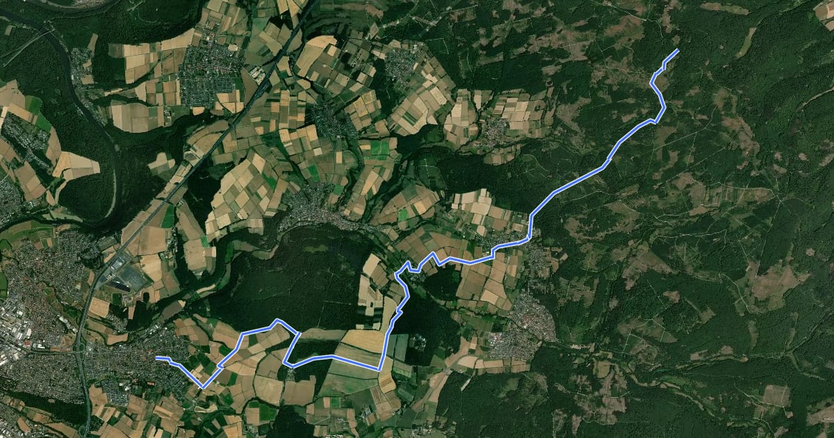 Маршрут Heiligenrode - Steinberghaus на спутниковом снимке
