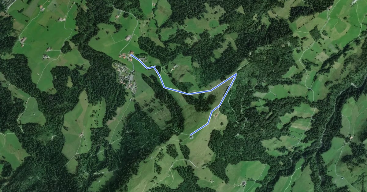Маршрут Heiligkreuz - First - Berghaus First на спутниковом снимке