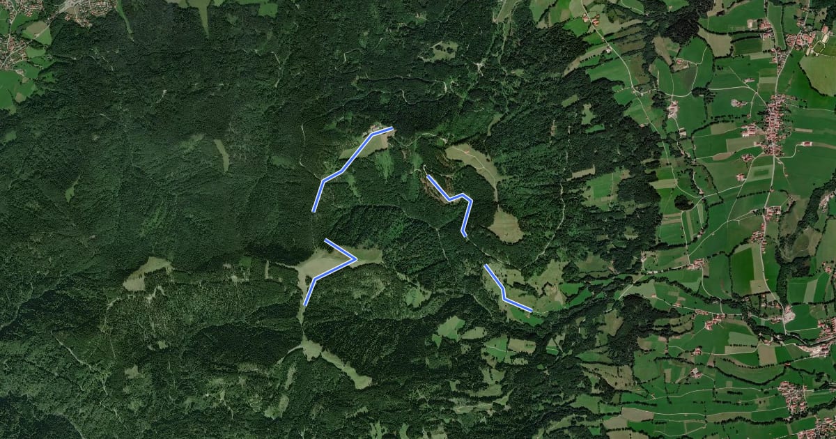 Маршрут Heilklima Rundwanderweg W51 на спутниковом снимке