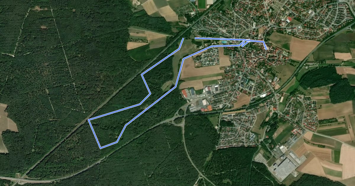 Маршрут Heilsbronner Rundweg 1 на спутниковом снимке