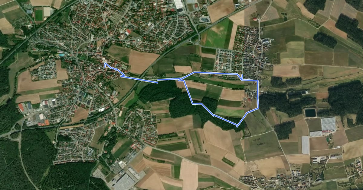 Маршрут Heilsbronner Rundweg 7 на спутниковом снимке