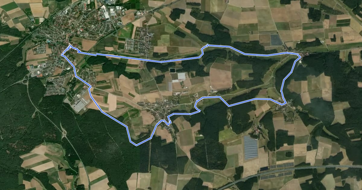 Маршрут Heilsbronner Rundweg 8 на спутниковом снимке