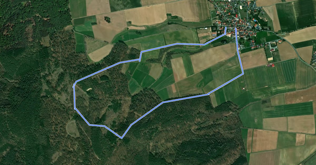 Маршрут Heimarshausen, H1 - Eichhörnchenweg на спутниковом снимке