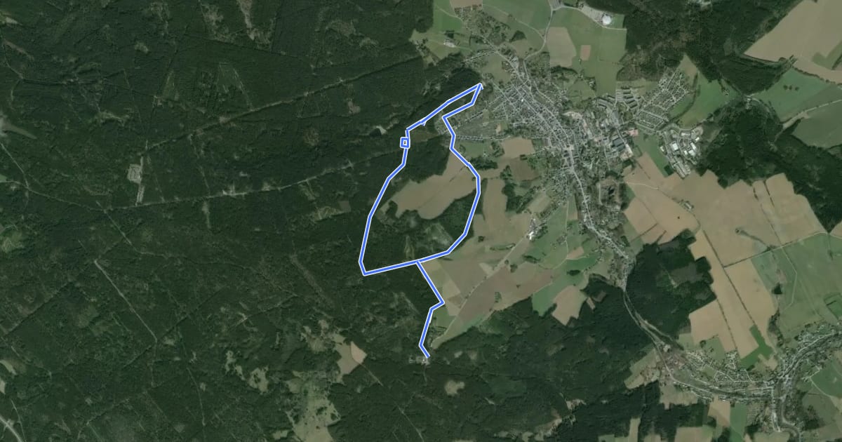 Маршрут Heimat-Liederweg Geyer Route 1 на спутниковом снимке