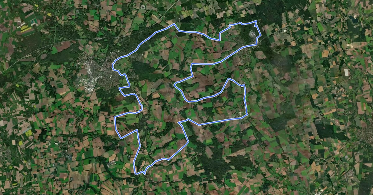 Маршрут Heimat-Schätze-Tour на спутниковом снимке