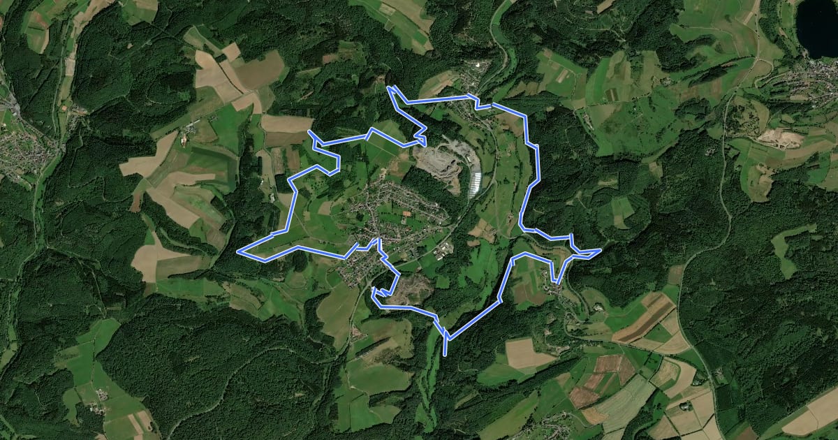 Маршрут HeimatSpur Wasser- und Felsenweg на спутниковом снимке
