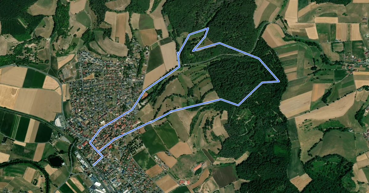 Маршрут Heineberg-Espe-Ehrenmal-Tour на спутниковом снимке