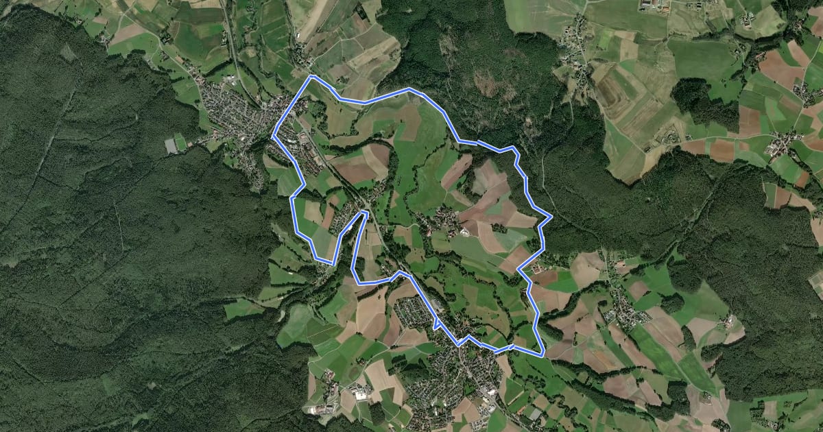 Маршрут Heinersreuth Rundwanderweg "Blauer Hut" на спутниковом снимке